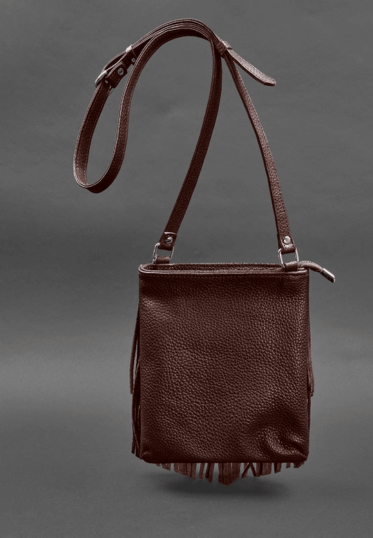 Designer Mini Crossbody Women's Leather Bag with Fringe - Leather Purse Backpack
