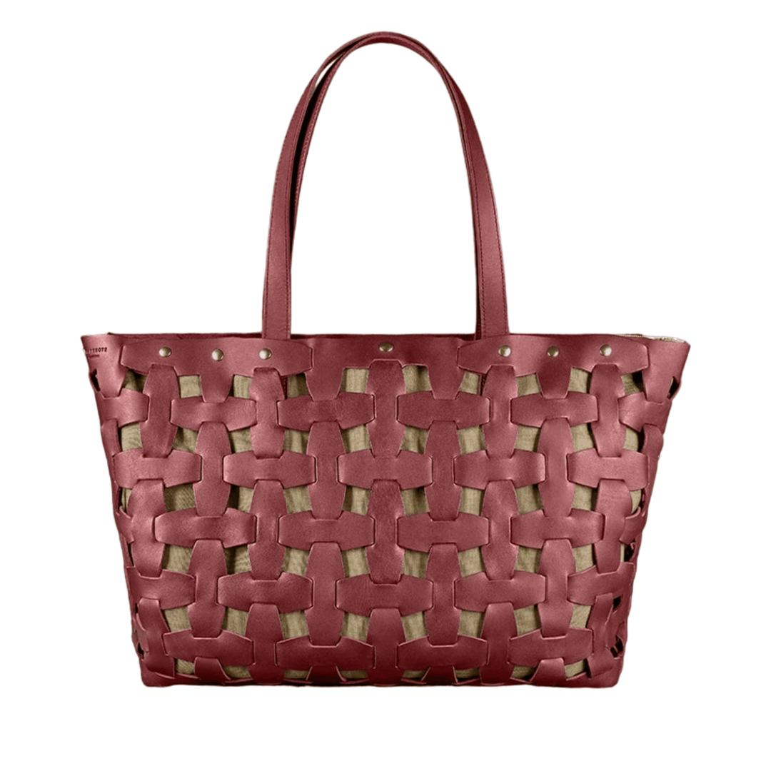 Designer Women's Leather Braided Puzzle Bag - Leather Purse Backpack