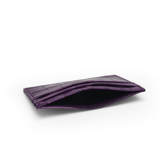 Elegant Dark Magenta Card Holder Italian Leather - Leather Purse Backpack