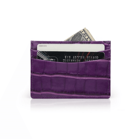 Elegant Dark Magenta Card Holder Italian Leather - Leather Purse Backpack