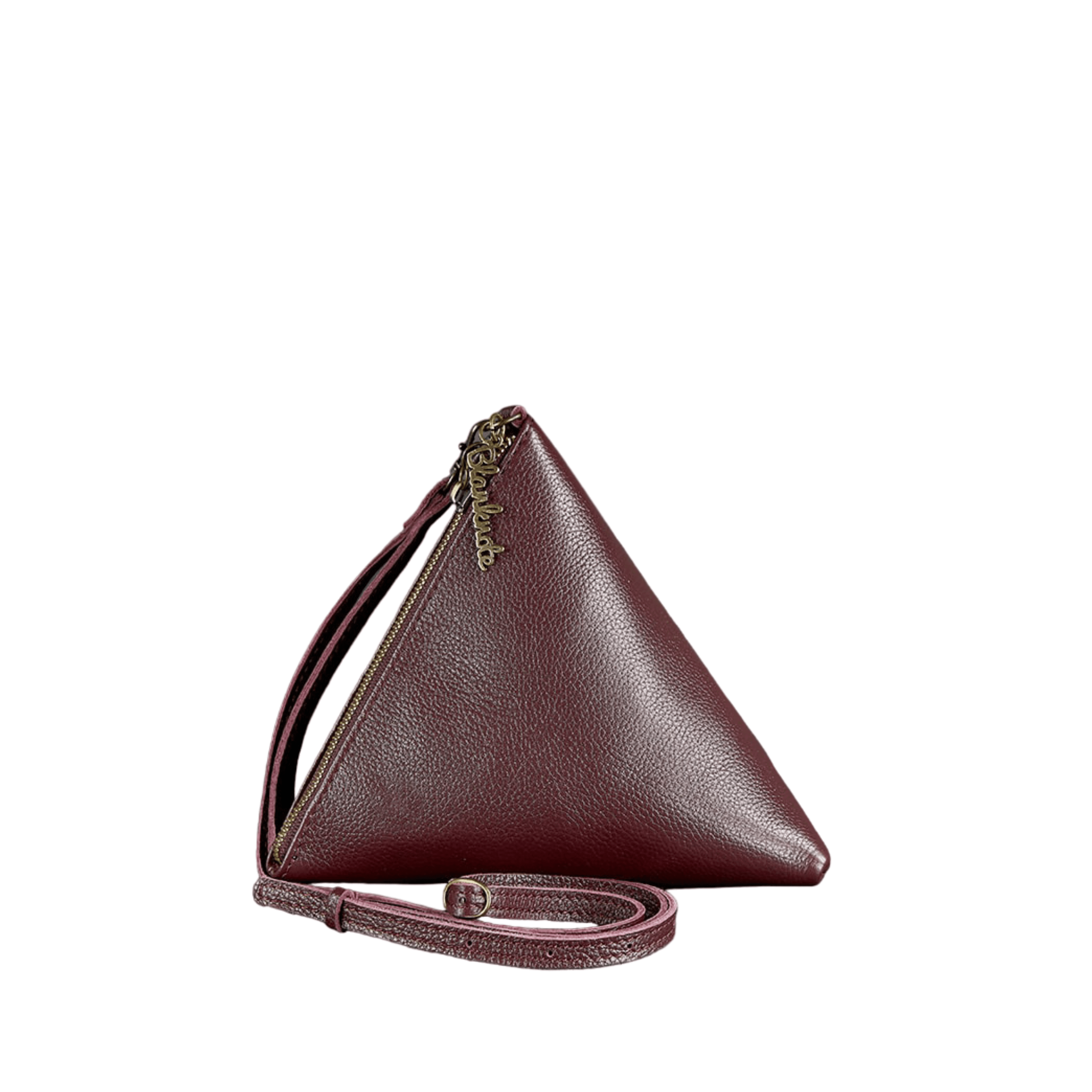 Elegant Design Women's Leather Cosmetic Bag Pyramid - Leather Purse Backpack