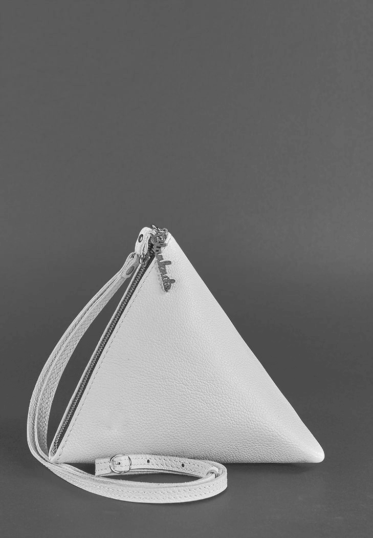 Elegant Design Women's Leather Cosmetic Bag Pyramid - Leather Purse Backpack
