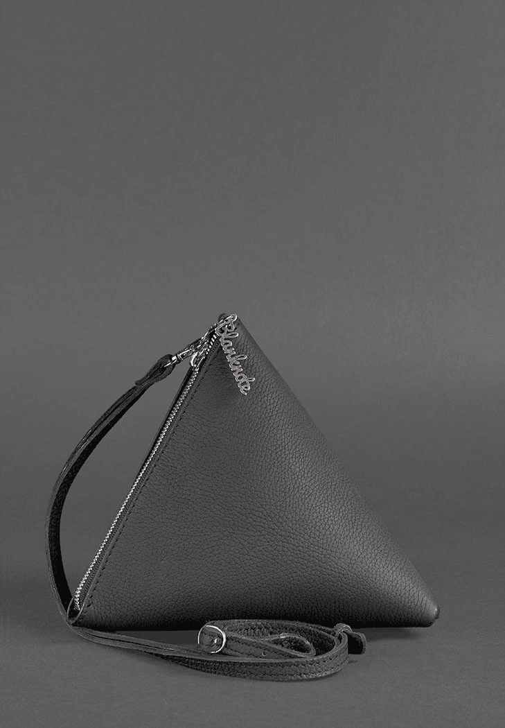 Elegant Design Women's Leather Cosmetic Bag Pyramid - Leather Purse Backpack