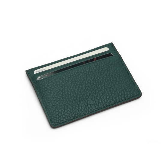 Elegant Green Minimalist Leather Card Holder - Leather Purse Backpack