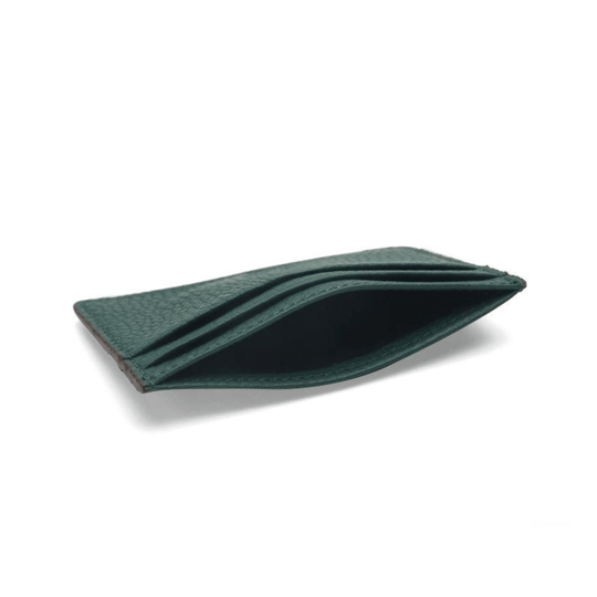 Elegant Green Minimalist Leather Card Holder - Leather Purse Backpack