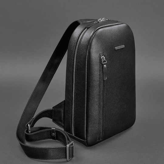 Elegant Handmade Premium Leather Men's One-Shoulder Sling Backpack - Leather Purse Backpack