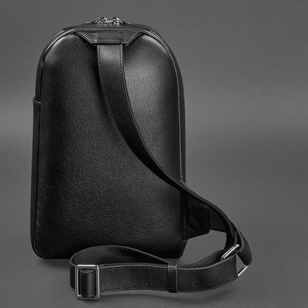 Elegant Handmade Premium Leather Men's One-Shoulder Sling Backpack - Leather Purse Backpack