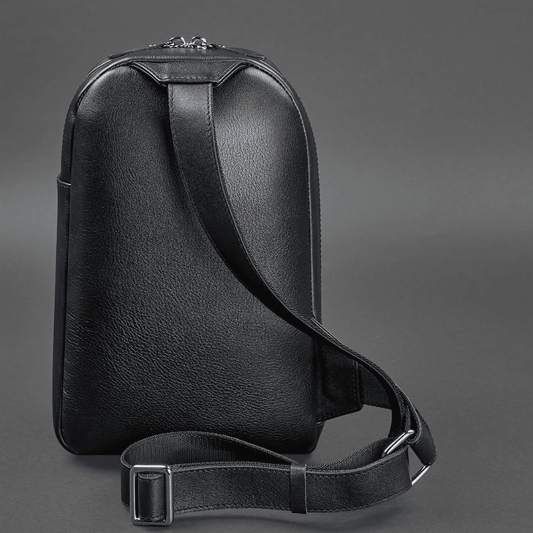 Elegant Handmade Premium Leather Men's One-Shoulder Sling Backpack - Leather Purse Backpack