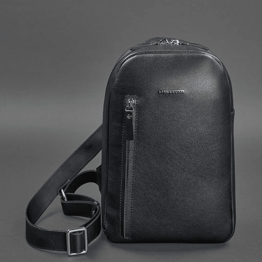 Elegant Handmade Premium Leather Men's One-Shoulder Sling Backpack - Leather Purse Backpack