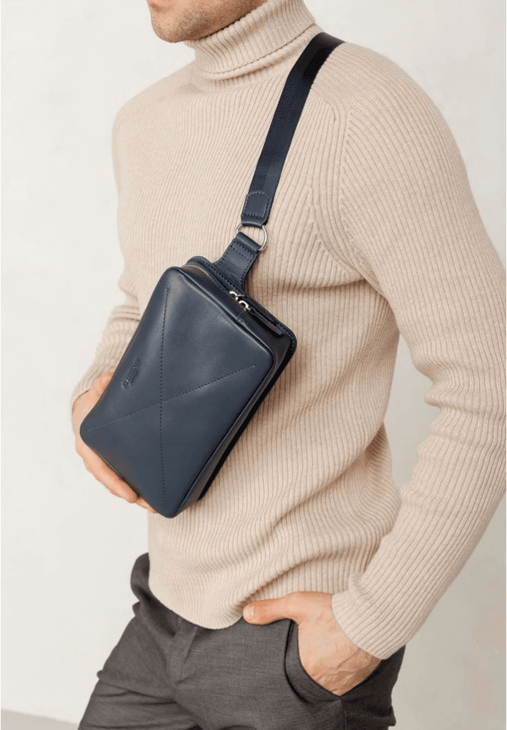 Elegant Handmade Soft Leather Sling Bag - Luxury Sling Bag - Leather Purse Backpack