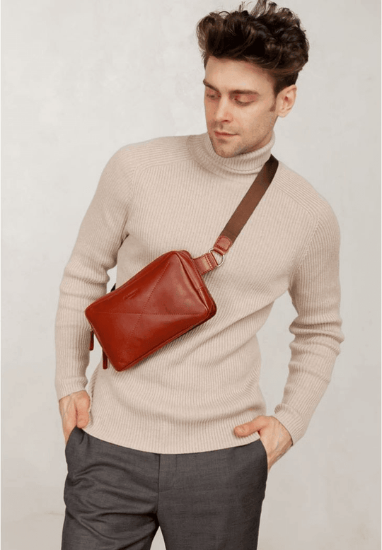 Elegant Handmade Soft Leather Sling Bag - Luxury Sling Bag - Leather Purse Backpack