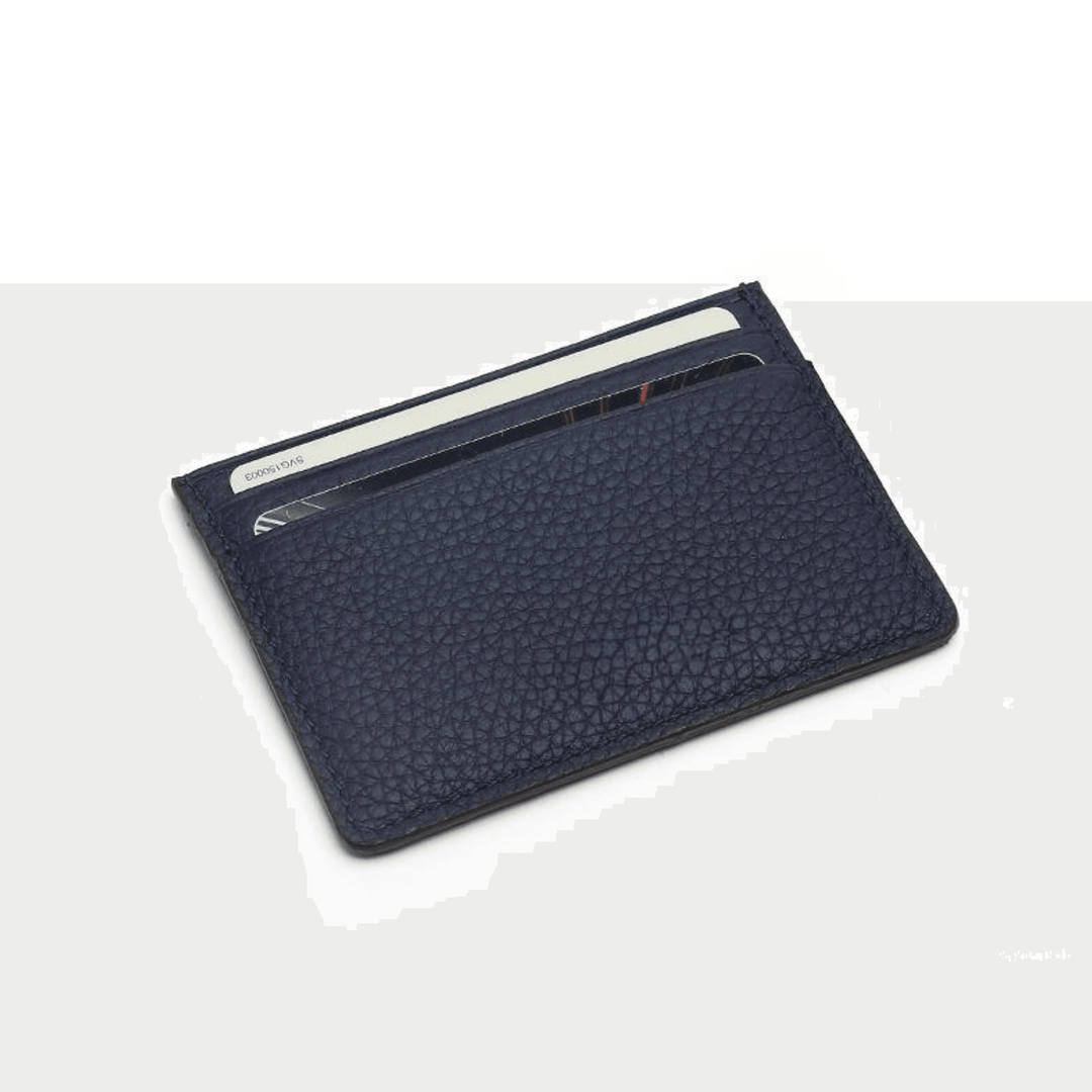 Elegant Navy Minimalist Leather Card Holder - Leather Purse Backpack