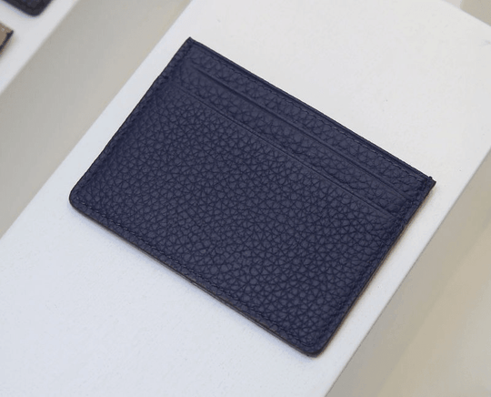 Elegant Navy Minimalist Leather Card Holder - Leather Purse Backpack