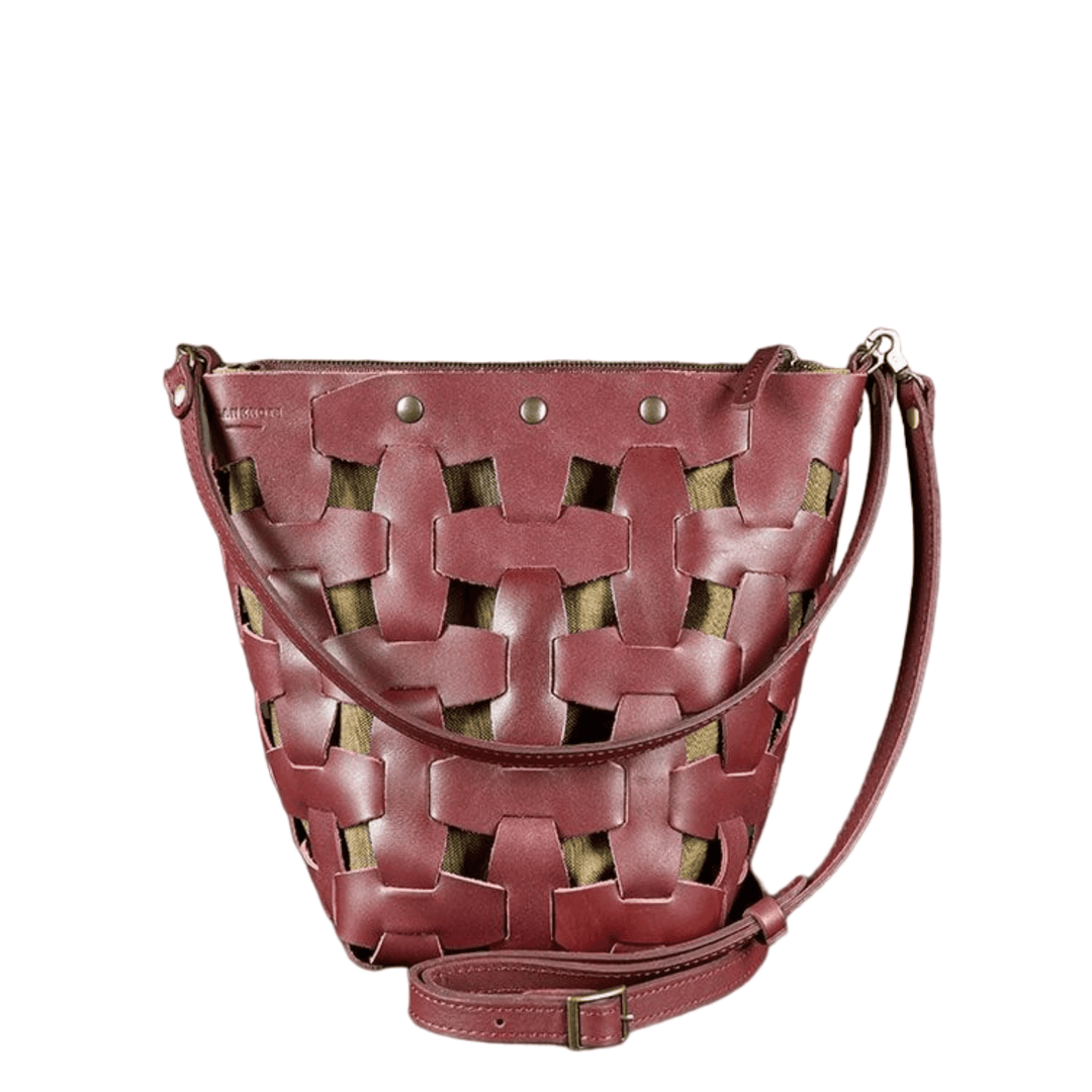 Elegant Stylish Women's Leather Braided Puzzle Bag - Leather Purse Backpack