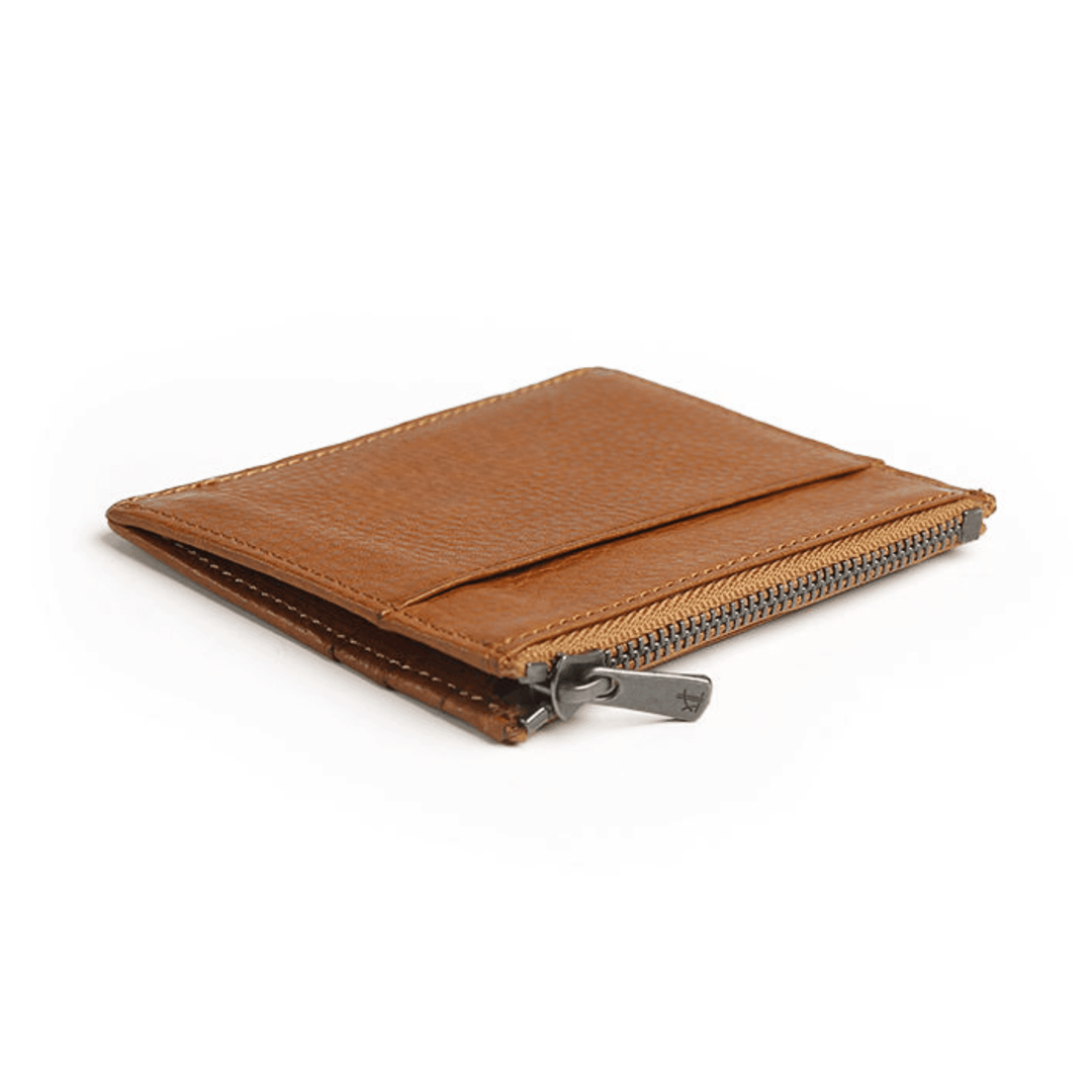 Exclusive Compact Brown Leather Card Holder - Leather Purse Backpack