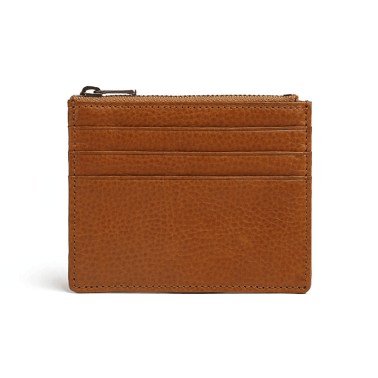 Exclusive Compact Brown Leather Card Holder - Leather Purse Backpack