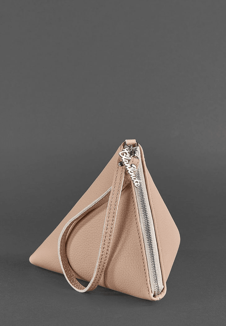 Exclusive Design Women's Leather Cosmetic Bag Pyramid - Leather Purse Backpack