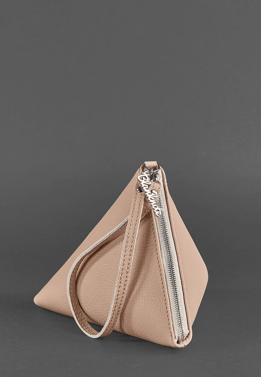 Exclusive Design Women's Leather Cosmetic Bag Pyramid - Leather Purse Backpack