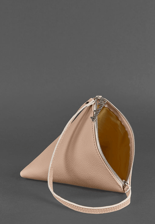 Exclusive Design Women's Leather Cosmetic Bag Pyramid - Leather Purse Backpack