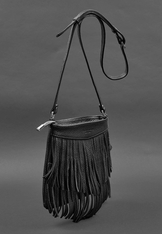 Exclusive Mini Crossbody Women's Leather Bag with Fringe - Leather Purse Backpack