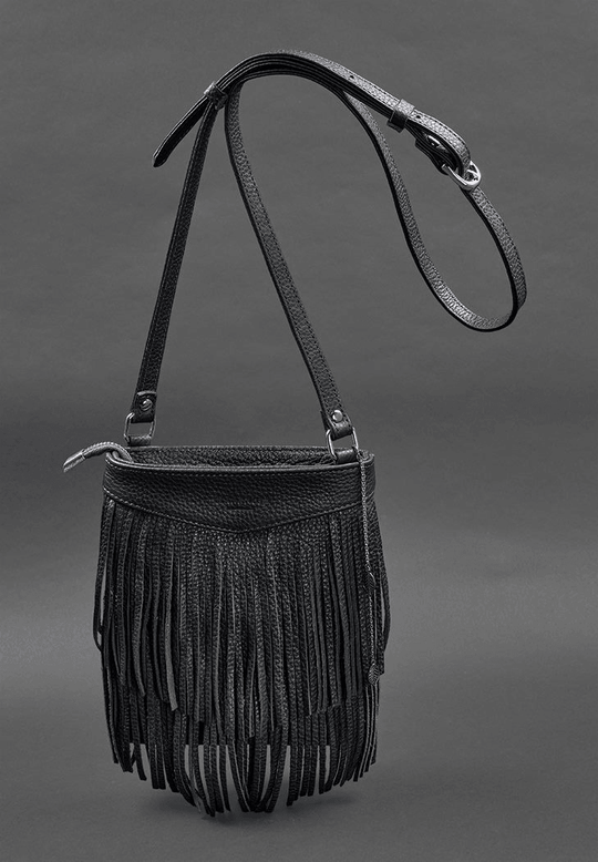 Exclusive Mini Crossbody Women's Leather Bag with Fringe - Leather Purse Backpack