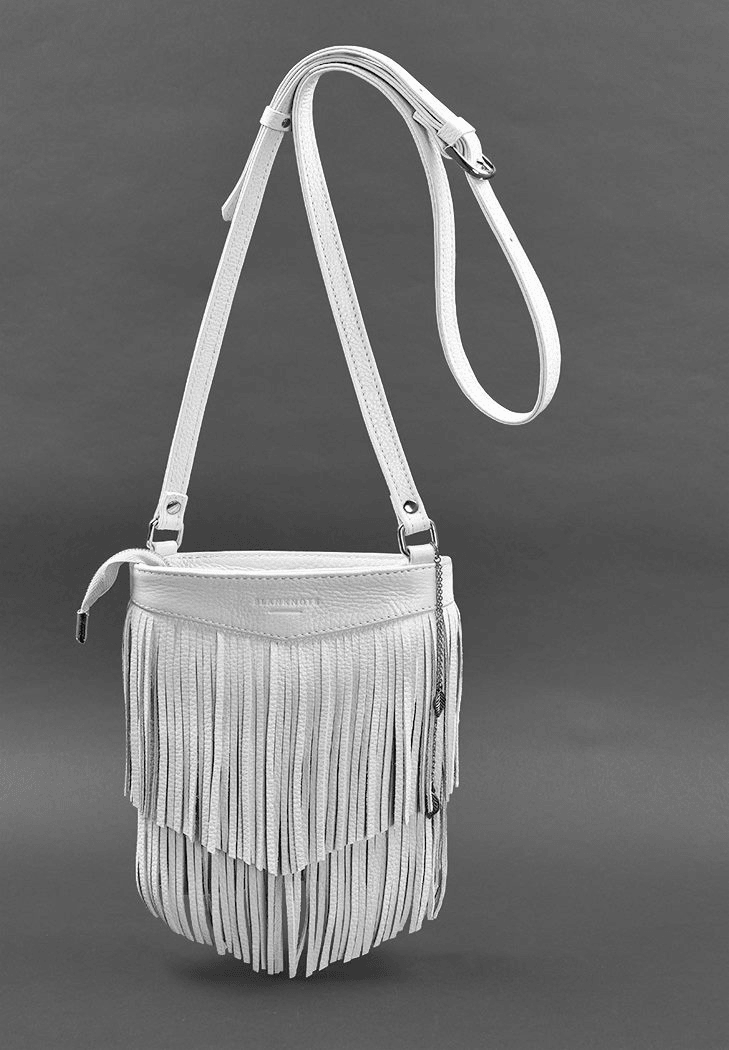 Exclusive Mini Crossbody Women's Leather Bag with Fringe - Leather Purse Backpack