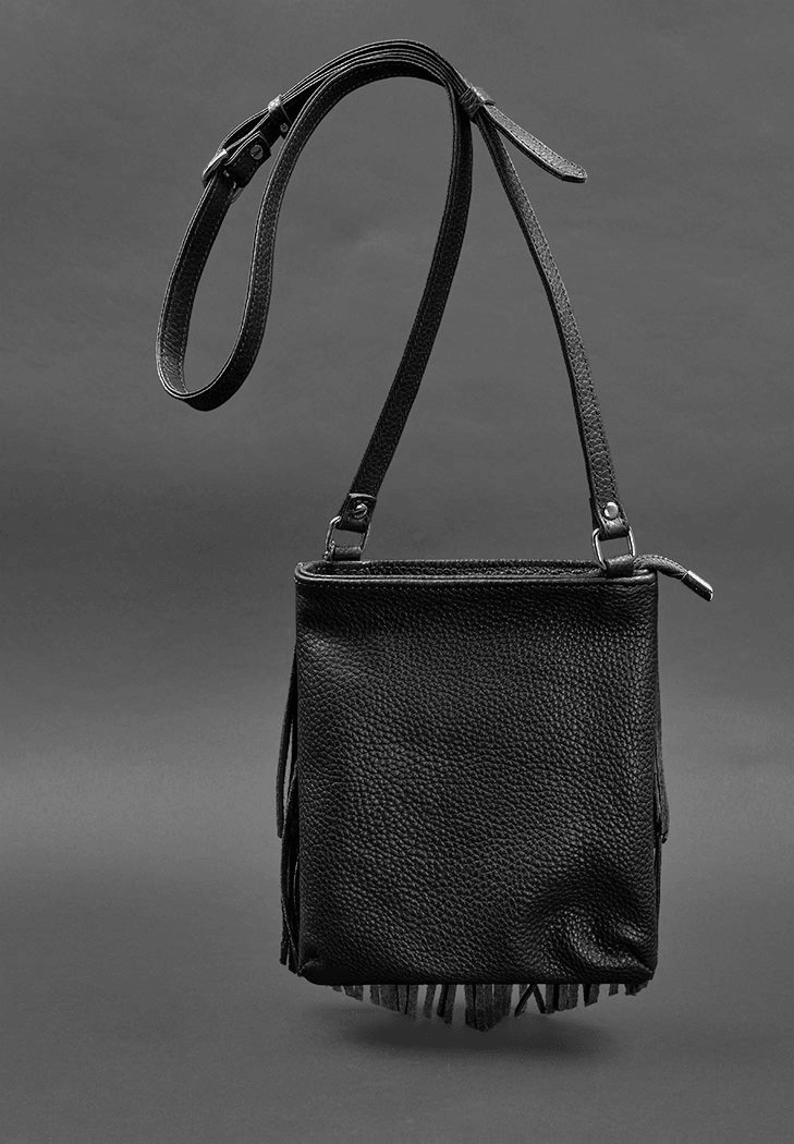 Exclusive Mini Crossbody Women's Leather Bag with Fringe - Leather Purse Backpack