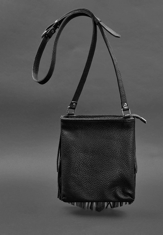 Exclusive Mini Crossbody Women's Leather Bag with Fringe - Leather Purse Backpack
