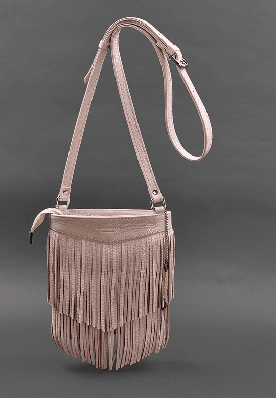 Exclusive Mini Crossbody Women's Leather Bag with Fringe - Leather Purse Backpack