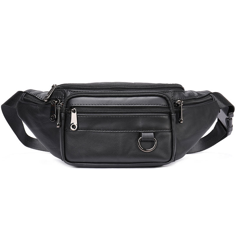 Classic premium leather waist bag for men