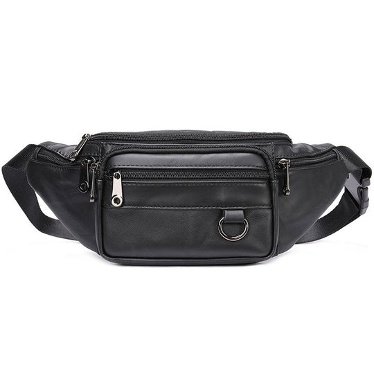 Classic premium leather waist bag for men