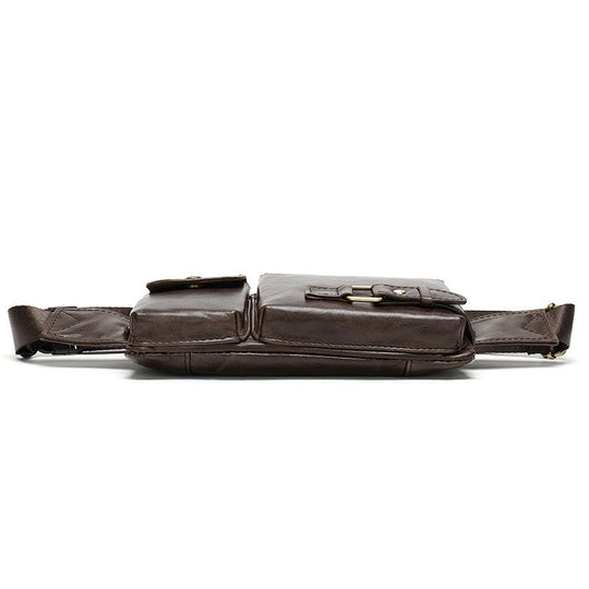 Easily wearable leather waist pouches for men