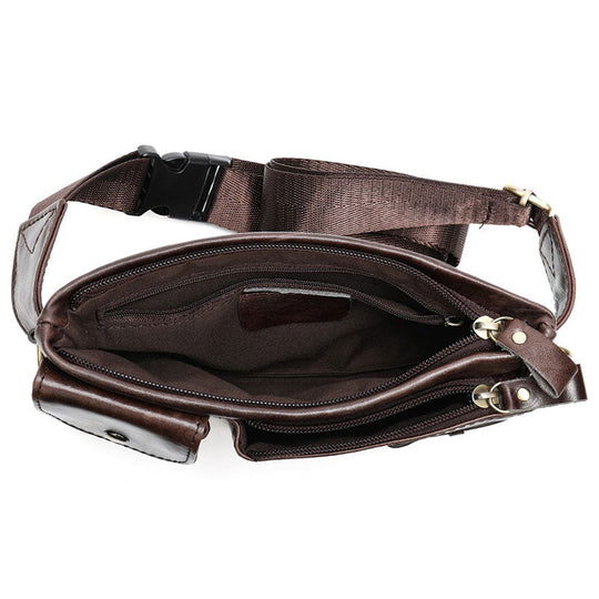 Comfort-focused men's leather fanny packs