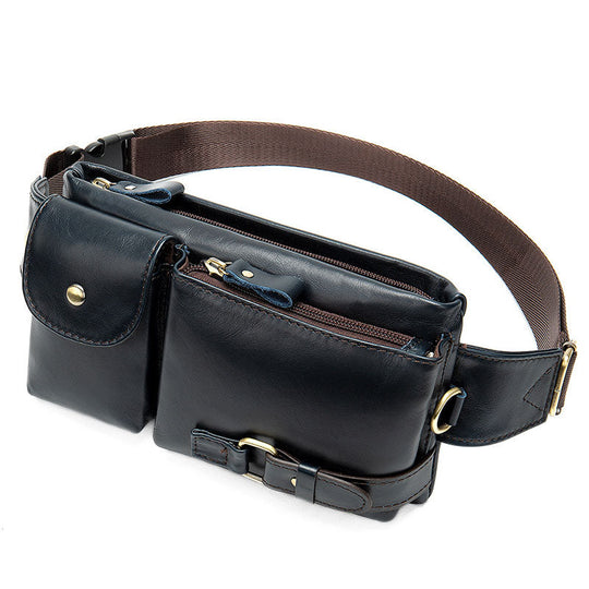 Easy-wearing men's leather chest bags for comfort
