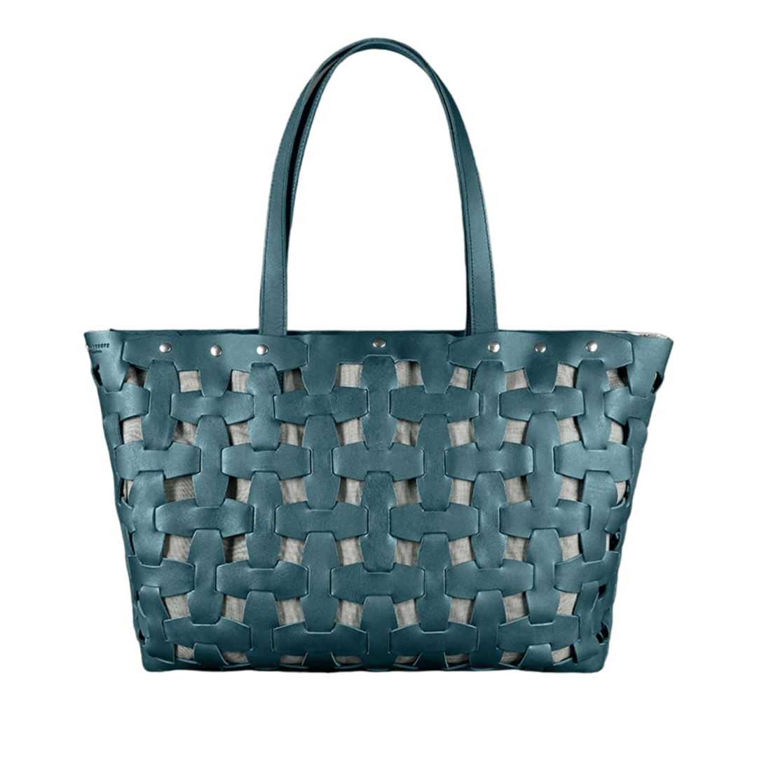 Fashionable Women's Leather Braided Puzzle Bag - Leather Purse Backpack