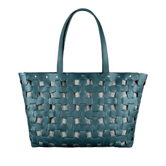 Fashionable Women's Leather Braided Puzzle Bag - Leather Purse Backpack