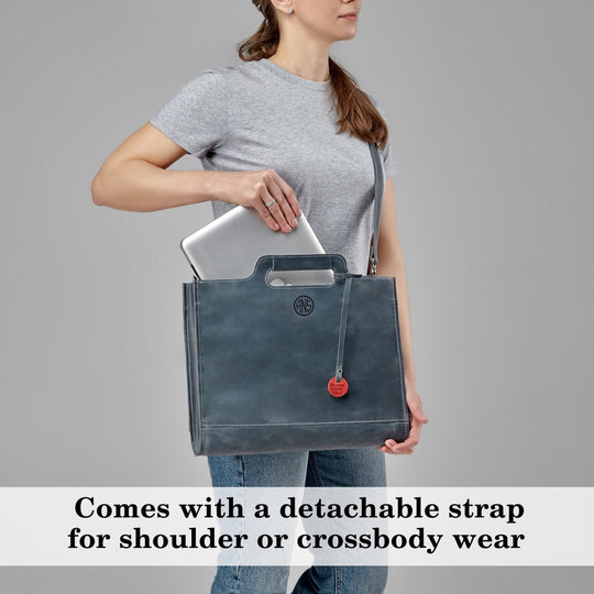 Slim Office Bag for Women, Laptop Bag Leather Clutch Bag