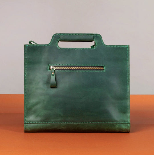 Slim Office Bag for Women, Laptop Bag Leather Clutch Bag