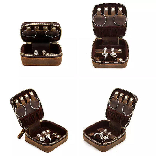 Trendy small leather jewelry organizer