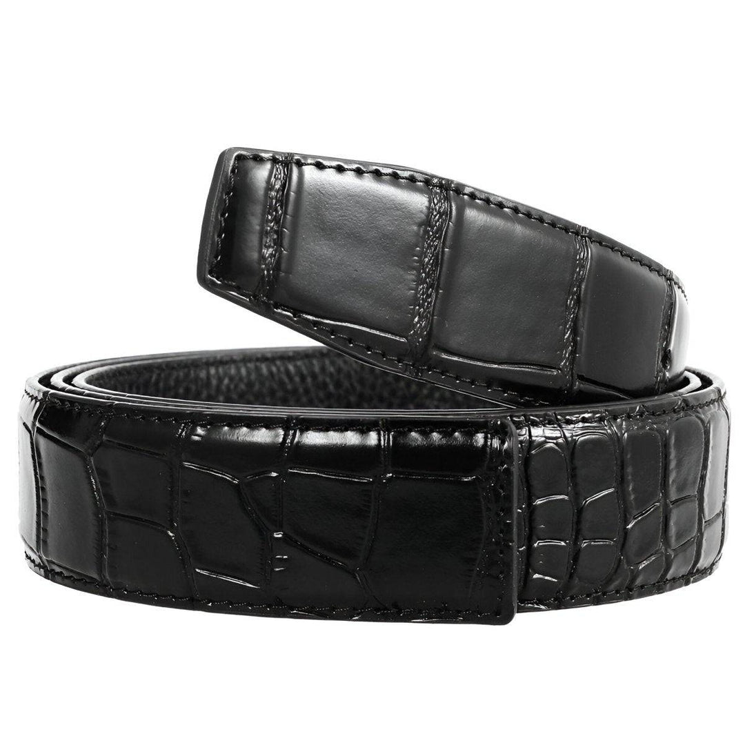 Leather Belt Strap, For Pin Buckles, Crocodile Appearance, Colia Model - Leather Purse Backpack