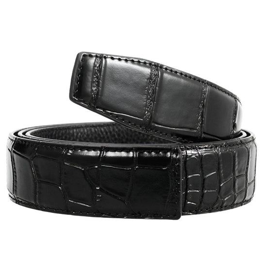 Leather Belt Strap, For Pin Buckles, Crocodile Appearance, Colia Model - Leather Purse Backpack