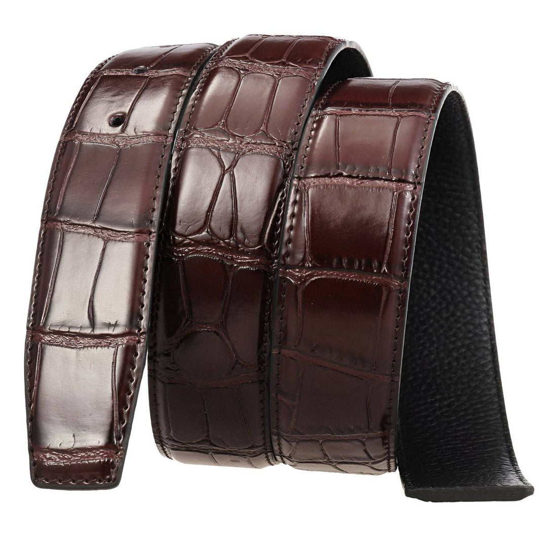 Leather Belt Strap, For Pin Buckles, Crocodile Appearance, Colia Model - Leather Purse Backpack