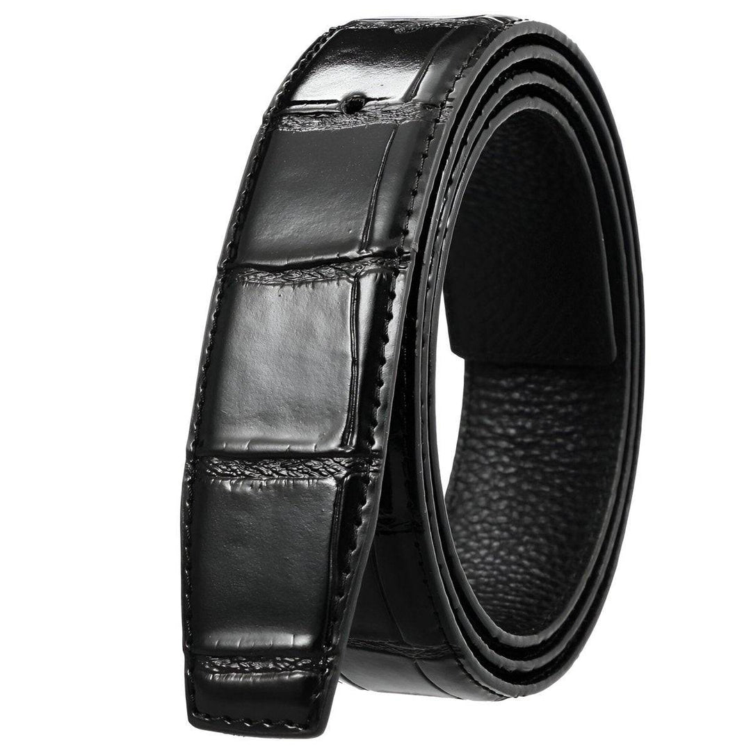Leather Belt Strap, For Pin Buckles, Crocodile Appearance, Colia Model - Leather Purse Backpack