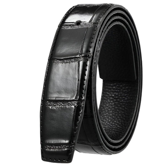 Leather Belt Strap, For Pin Buckles, Crocodile Appearance, Colia Model - Leather Purse Backpack