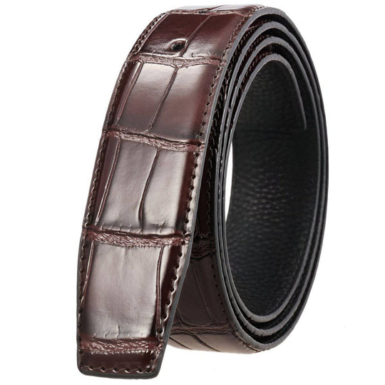 Leather Belt Strap, For Pin Buckles, Crocodile Appearance, Colia Model - Leather Purse Backpack