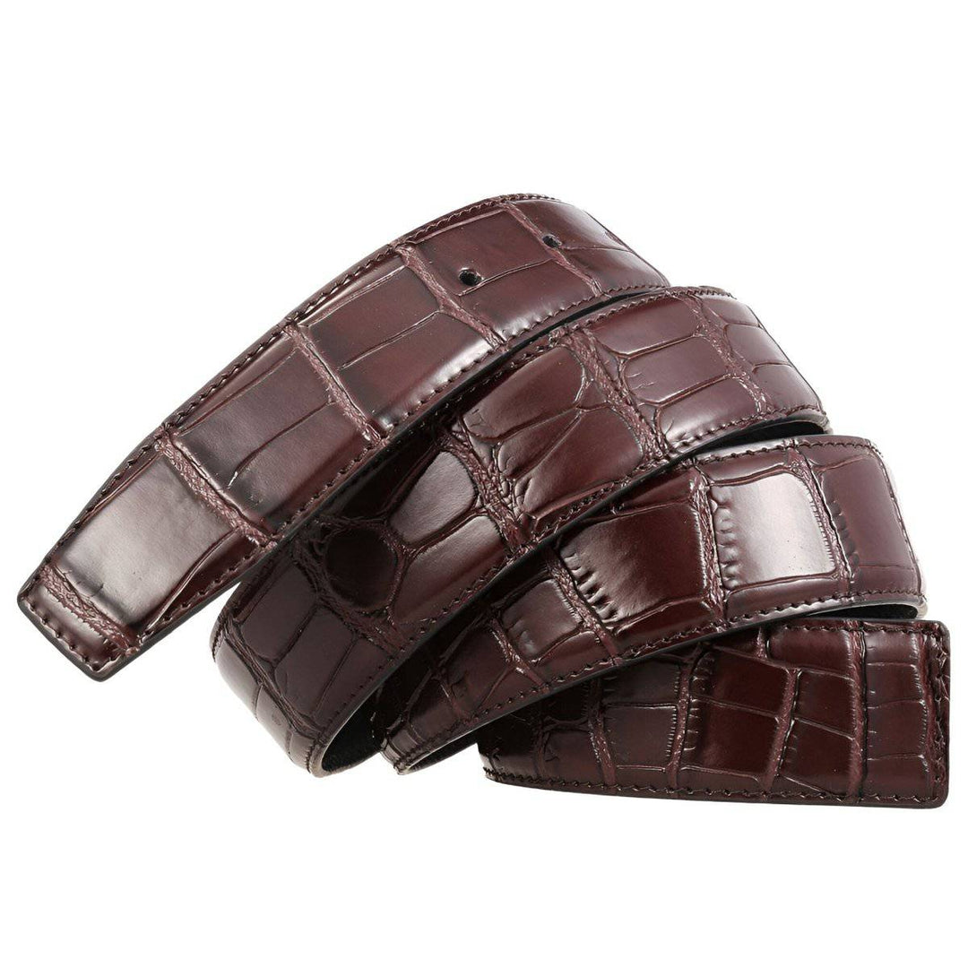 Leather Belt Strap, For Pin Buckles, Crocodile Appearance, Colia Model - Leather Purse Backpack