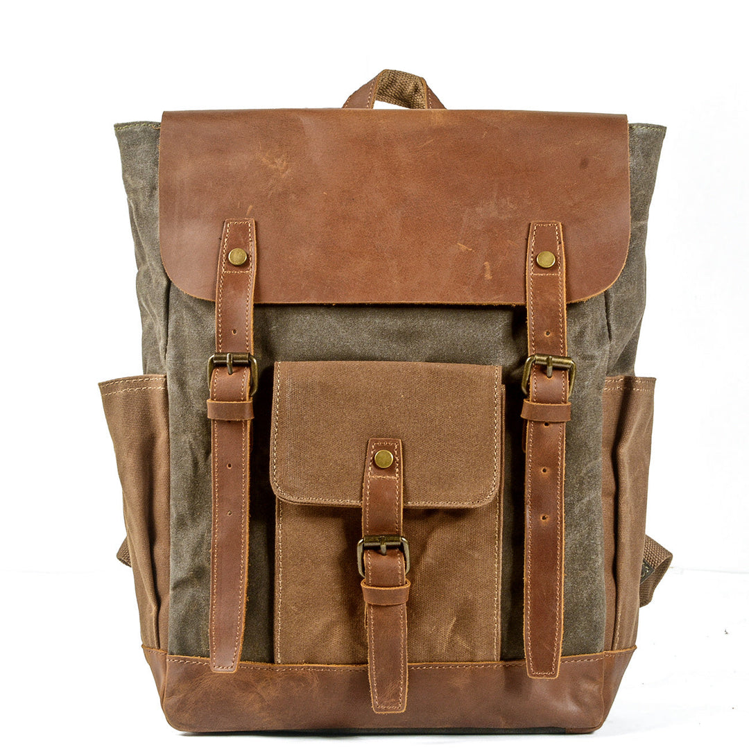 Elegant Vintage Laptop Backpack with Easy Access and Vintage Appeal - Leather Purse Backpack