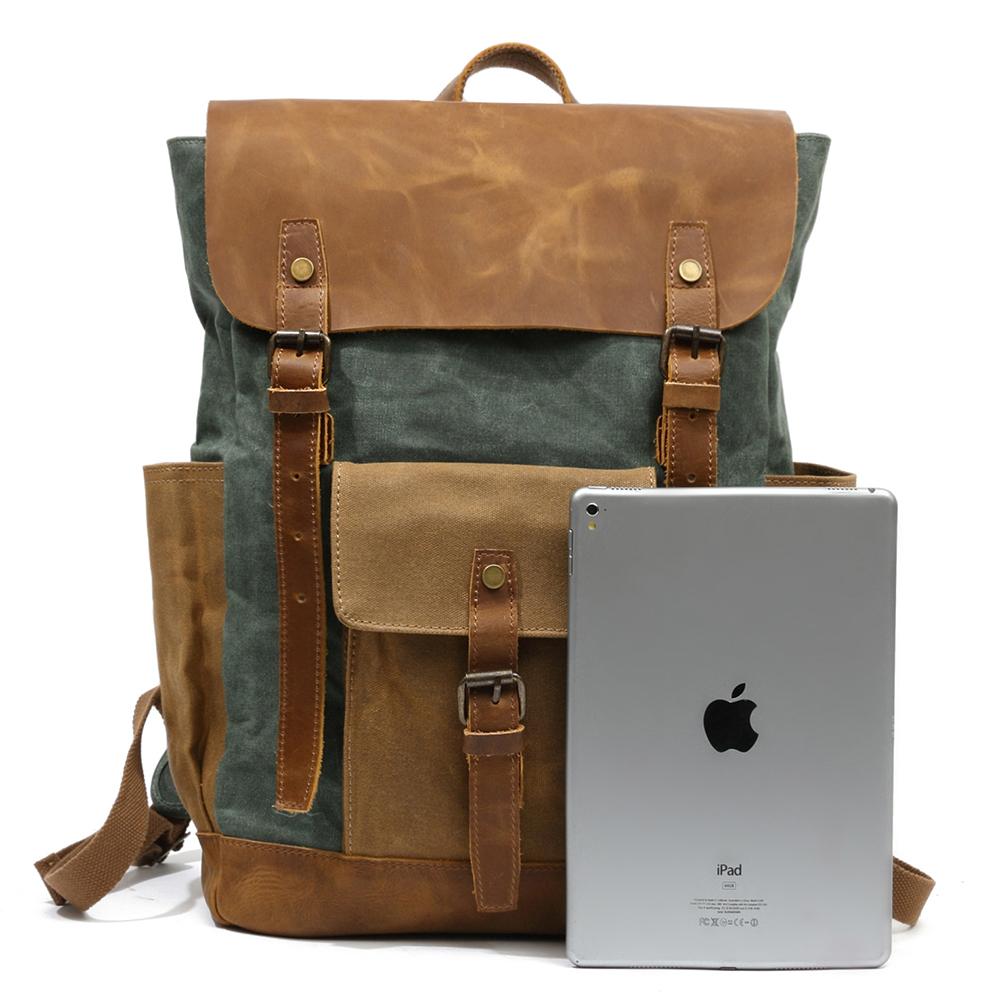 Elegant Vintage Laptop Backpack with Easy Access and Vintage Appeal - Leather Purse Backpack