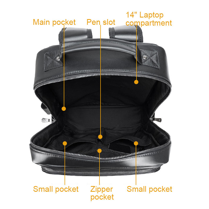 Napa leather backpack with designer aesthetics for men