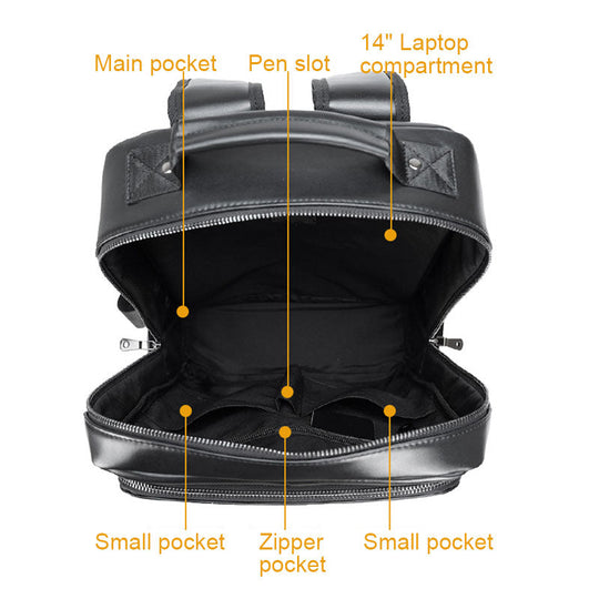 Napa leather backpack with designer aesthetics for men